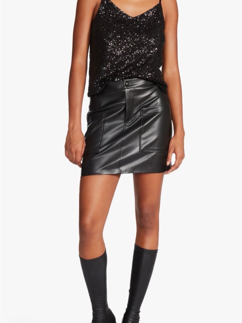 Steve Madden Black Sequin Camisole - Picture 2 of 9